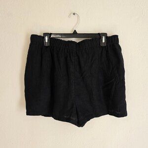 Quince womens black linen pajama shorts NWOT